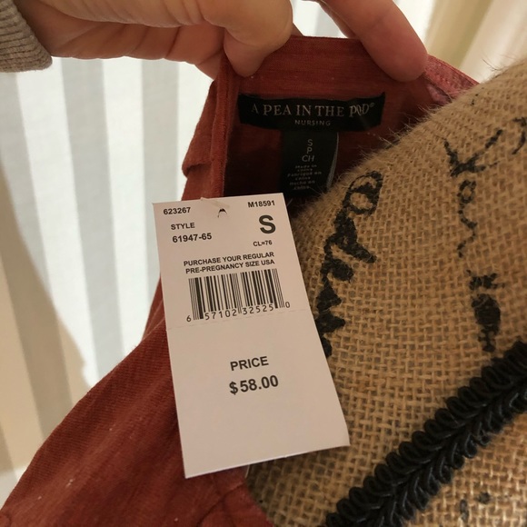 A Pea In the Pod Rust lift up nursing T-shirt NWT - Picture 4 of 5